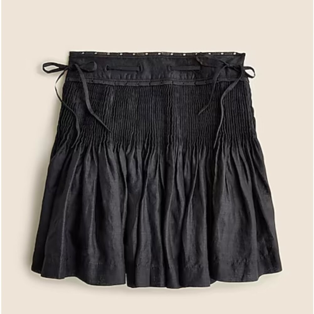 J.Crew Pintuck bow mini skirt in ramie size 22 NWOT